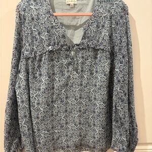 Wonderly Navy Patterned Blouse